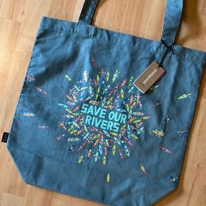 BNWT Patagonia Market Tote Save Our Rivers Shadow Blue